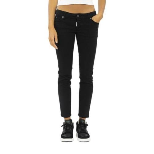 Cropped Skinny Jeans Dsquared2 , Black , Dames