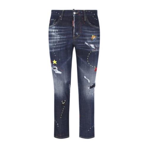 Slim-Fit Jeans Upgrade Collectie Comfortabel Stijlvol Dsquared2 , Blue...