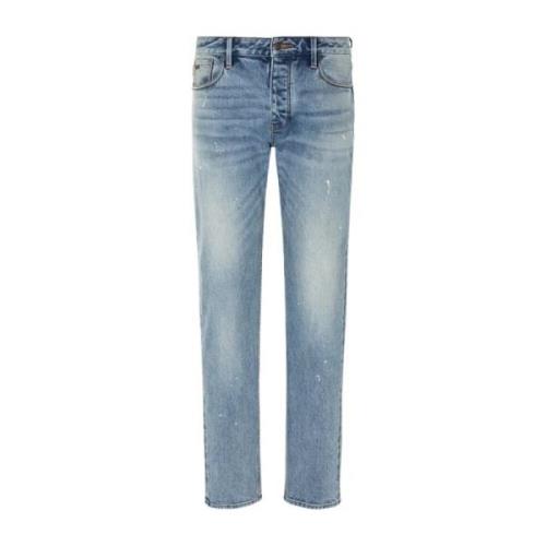 Denimblauwe 5-pocket jeans Emporio Armani , Blue , Heren