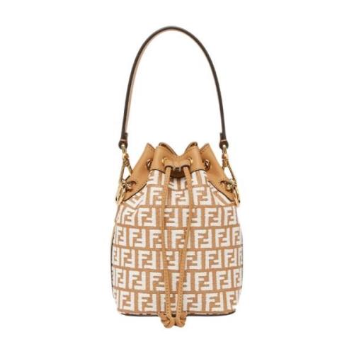 Chenille Tapestry Bucket Tas Fendi , Beige , Dames