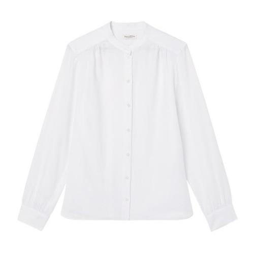 Blouse met opstaande kraag, relaxed Marc O'Polo , White , Dames