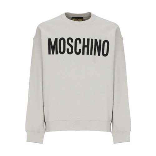Grijze Katoenen Sweatshirt met Contrasterende Print Moschino , Gray , ...