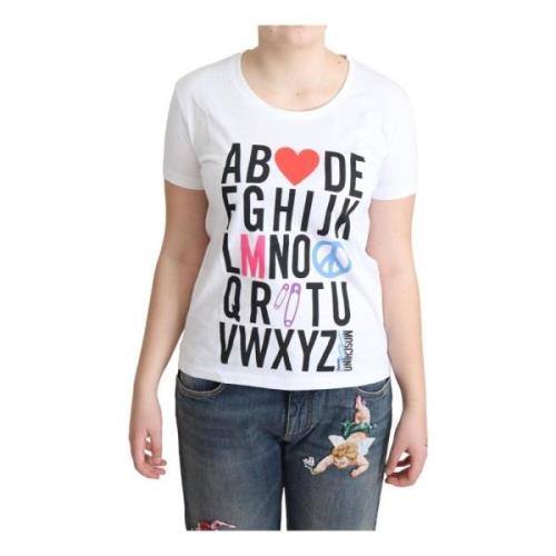 Alfabet Letters Print T-shirt Moschino , White , Dames