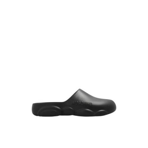 Slippers met logo Moschino , Black , Heren