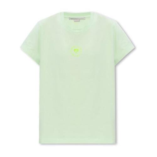 T-shirt met logo Stella McCartney , Green , Dames