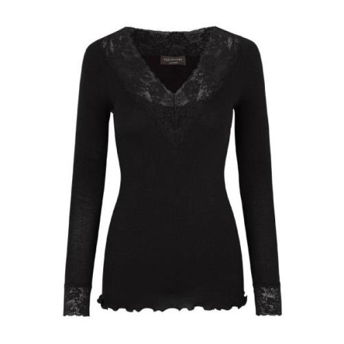 Lange Mouw Top Rosemunde , Black , Dames