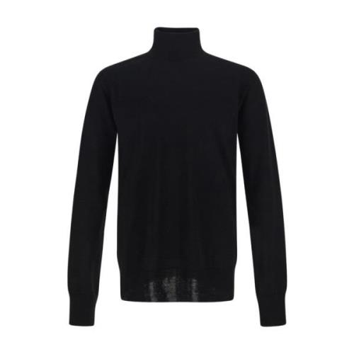Harmony Sweater, Klassieke Gebreide Trui Jil Sander , Black , Heren