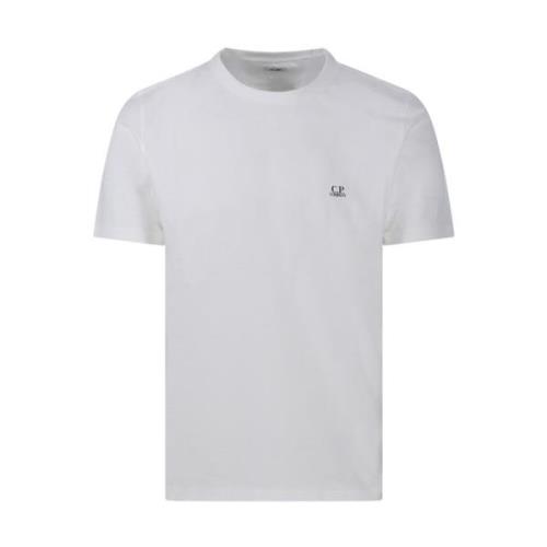 Gauze Wit Logo T-Shirt C.p. Company , White , Heren