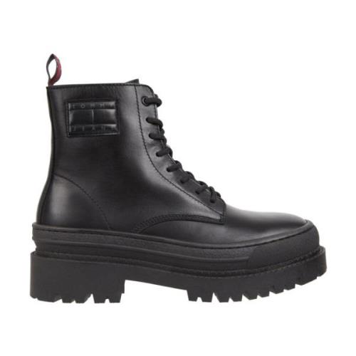 Zwarte Veterschoenen Tommy Jeans , Black , Heren