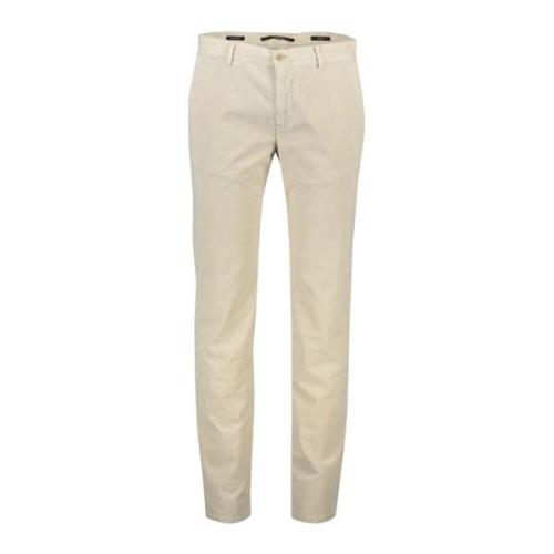 Witte Katoenen Chino Broek Alberto , White , Heren