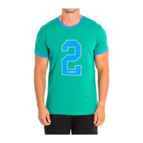 Korte Mouw T-shirt in Wit-Geel La Martina , Green , Heren