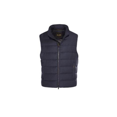 Gilet van wol en kasjmierflanel met ganzendons Moorer , Blue , Heren