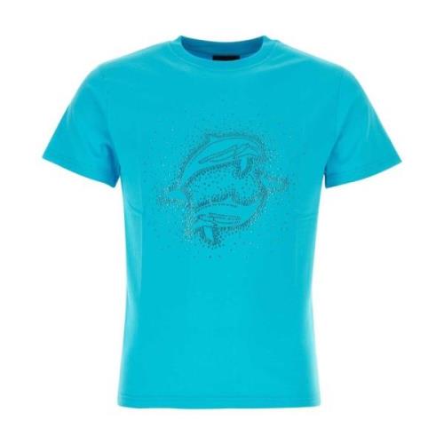 Turquoise Katoenen T-shirt Botter , Blue , Heren