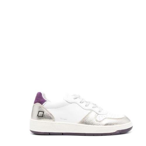 Witte Sneakers met Paarse Suède Patch D.a.t.e. , White , Dames