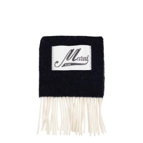 Sjaal met logo Marni , Black , Dames