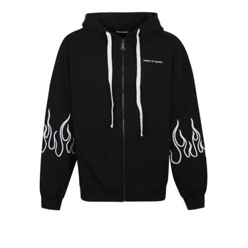 Zwarte Vlam Hoodie Vision OF Super , Black , Heren