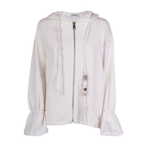 Stijlvolle Zip-through Sweatshirt voor Vrouwen Dondup , White , Dames
