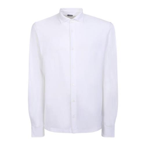 Witte Katoenen Overhemd met Klassieke Kraag Zanone , White , Heren