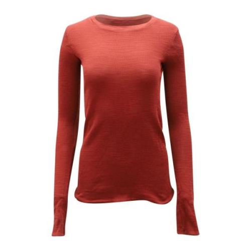 Bordeauxrode Wafel Gebreide Longsleeve Top Vince , Red , Dames