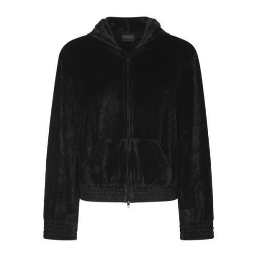 Zwarte Fitted Zip Up Hoodie Sweaters Balenciaga , Black , Heren
