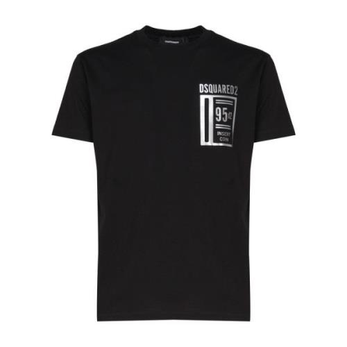 Zwarte T-shirts en Polos met 98% Katoen Dsquared2 , Black , Heren