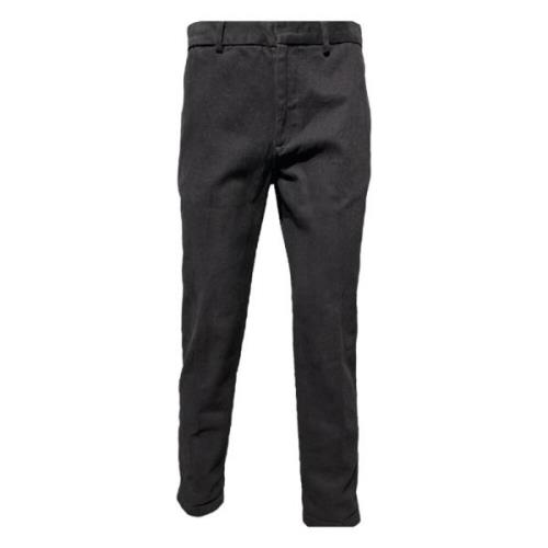 Zwarte Katoenen Chino`s voor Heren Emporio Armani , Black , Heren