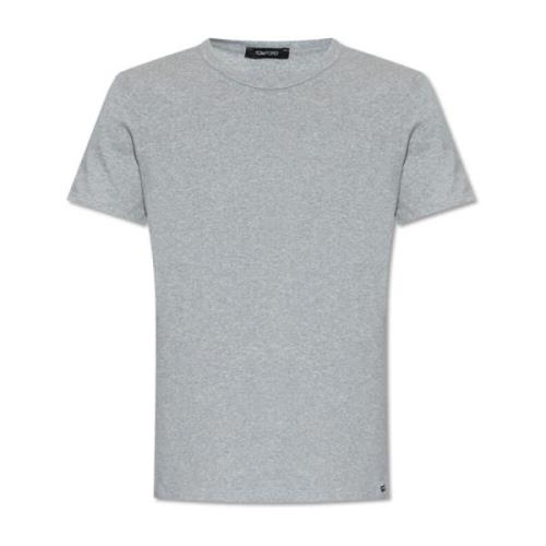 T-shirt met logo Tom Ford , Gray , Heren