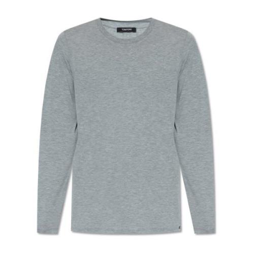 T-shirt met logo Tom Ford , Gray , Heren