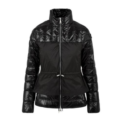 Zwarte jas met ritssluiting en verstelbare taille add , Black , Dames