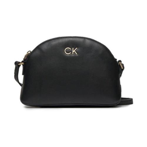 Metalen Logo PU Leren Schoudertas Calvin Klein , Black , Dames