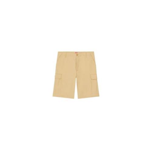 Beige Cargo Shorts met meerdere zakken Kenzo , Beige , Heren