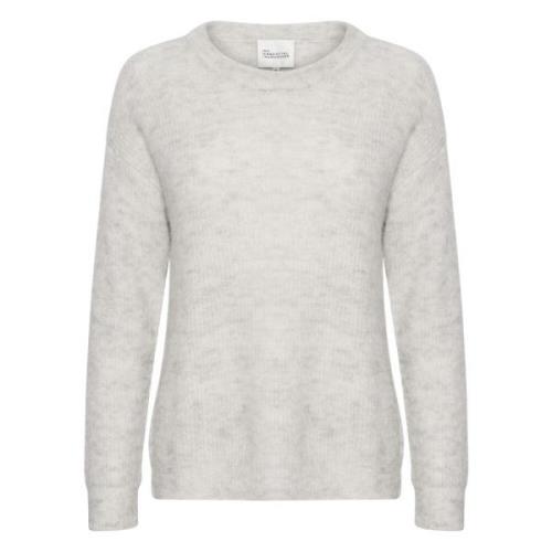 05 De gebreide pullover My Essential Wardrobe , Gray , Dames