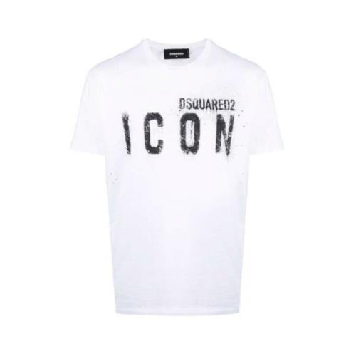 Icon Spray Cool T-shirt Dsquared2 , White , Heren