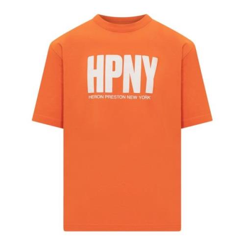 Oranje Logo Print T-shirt Heron Preston , Orange , Heren