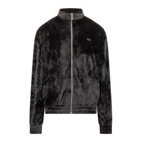 Zwart Velvet Rits Sweatshirt Gcds , Black , Heren