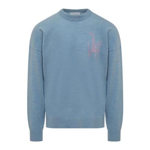 Jacquard Crewneck Sweater JW Anderson , Blue , Heren