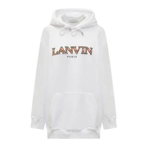 Curb Over Fit Hoodie Lanvin , White , Dames
