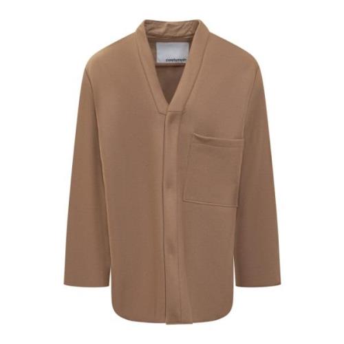 Single-Breasted Blazer voor Mannen Costumein , Brown , Heren