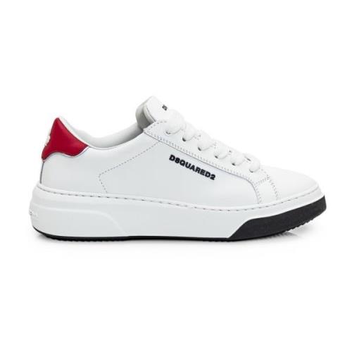 Witte Vetersluiting Mode Sneakers Vrouwen Dsquared2 , White , Dames