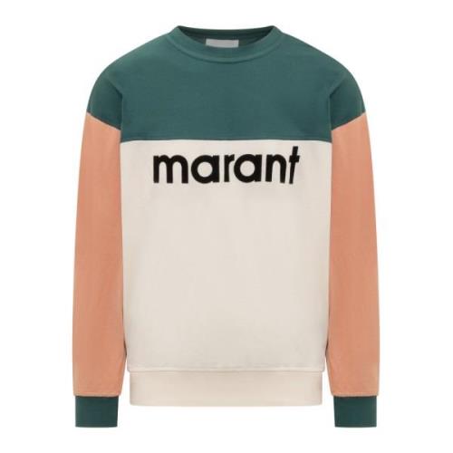 Mannen Crew Neck Logo Sweatshirt Isabel Marant , Orange , Heren