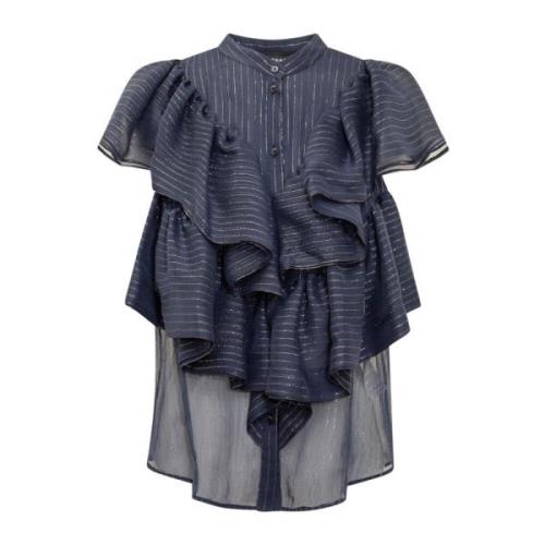 Mouwloos Overhemd - Stijlvolle Collectie Rochas , Blue , Dames