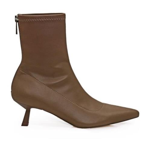 Gouden Logo Hak Enkellaarzen Steve Madden , Brown , Dames