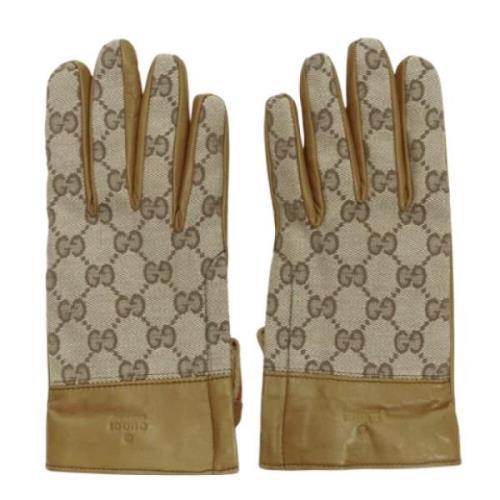 Pre-owned Canvas gloves Gucci Vintage , Brown , Dames