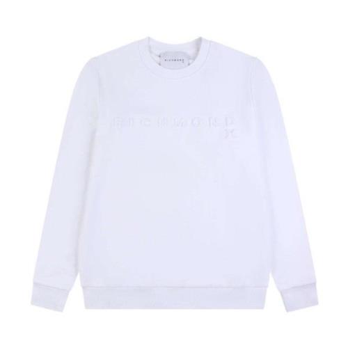 Logo Sweatshirt met Ronde Hals en Lange Mouwen John Richmond , White ,...