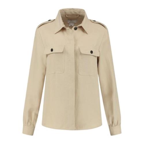 Beige Utility Overshirt Woolrich , Beige , Dames