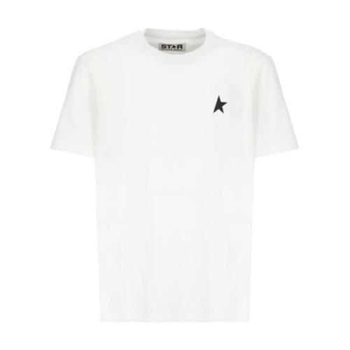 Witte T-shirt met sterrenprint voor heren Golden Goose , White , Heren