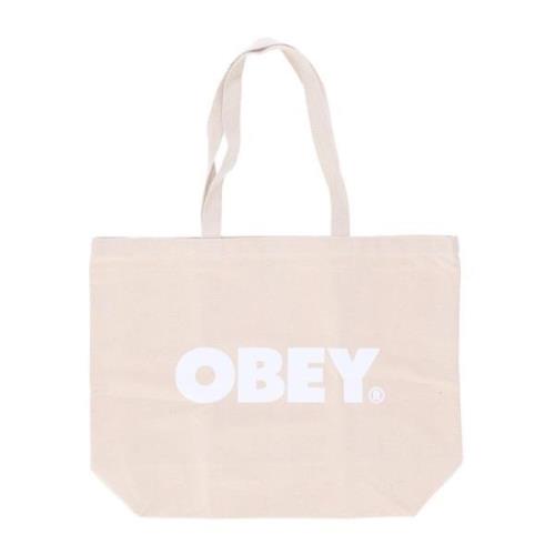 Bold Tote Bag - Natuurlijke Streetwear Obey , Beige , Heren
