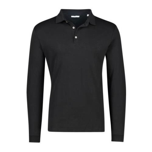 Zwarte polo met lange mouwen Brax , Black , Heren