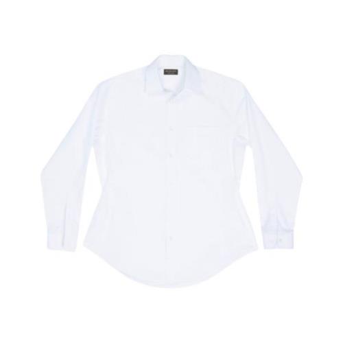 Witte Katoenen Poplinen Hourglass Shirt Balenciaga , White , Dames