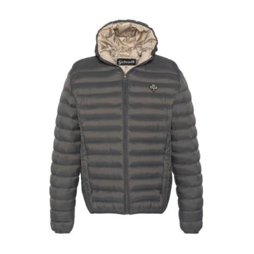 Verado Hooded Light Down Jacket Schott NYC , Gray , Heren